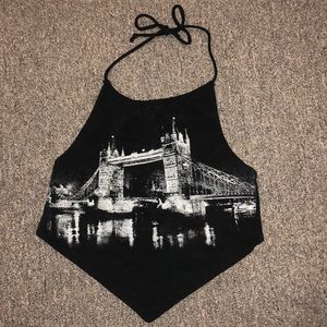 Tie in Back Black crop top